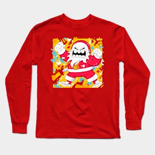 Pop Art Santa: A Colorful and Cheerful Christmas Illustration Long Sleeve T-Shirt